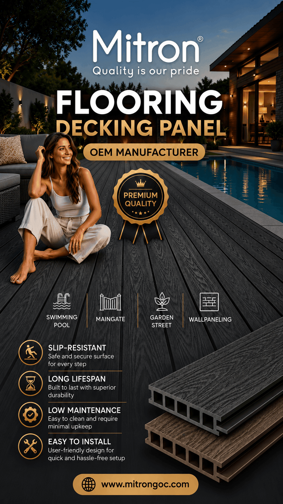 Decking flooring panel — slide 1